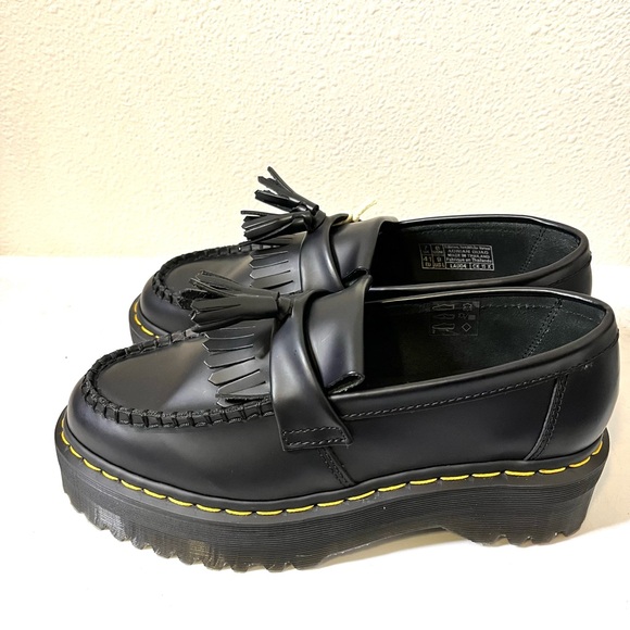 Dr. Martens Adrian Bex platform Black Leather Tassel Loafers leather sz 9 womens - Picture 4 of 7